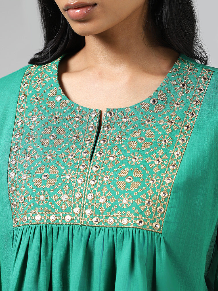 FUSION BEATS Kurtas for Women Grand, New Kurti Design 2022 Stylish, Collar  Neck Knee Length, Dress for Women Kurta, Stylish Kurti Office Wear Ladies  Kurta Suit for Women (Green, S) : Amazon.in: